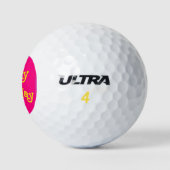 Balles De Golf Joyeux golfeur d'anniversaire rose (Logo)