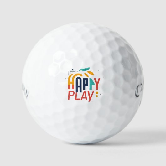 Balles De Golf Joyeux Jouer Rouge (Recto)