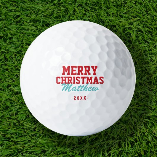 Balles De Golf Joyeux Monogramme de Noël Boules de golf