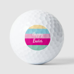 Balles De Golf Joyeux Motif des rayures colorées de Pâques