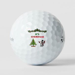 Balles De Golf Joyeux Noël Arbre Festif Holiday Snowman Cadeau