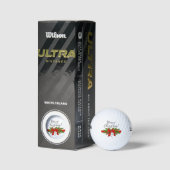 Balles De Golf Joyeux Noël avec ruban rouge cadeau golfeur (Emballage)