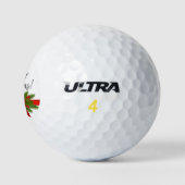 Balles De Golf Joyeux Noël avec ruban rouge cadeau golfeur (Logo)