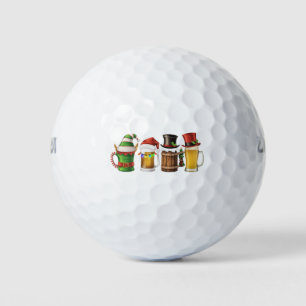 Balles De Golf Joyeux Noël Bières Buveur Père Noël Amateur de Biè