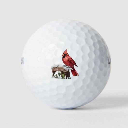 Balles De Golf Joyeux Noël Cardinal Rouge (Devant)