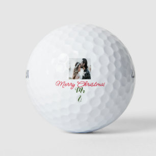 Balles De Golf Joyeux Noël couple photo ajouter nom heureux vacan