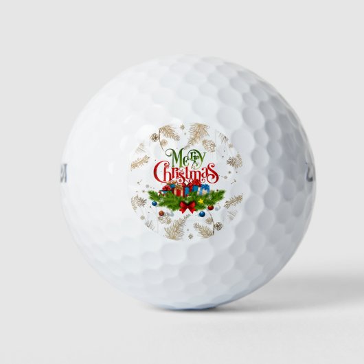 Balles De Golf Joyeux Noël, design festif, (Devant)