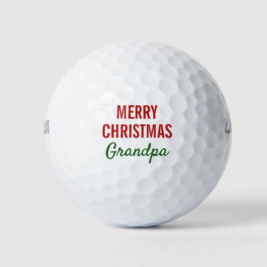 Balles De Golf Joyeux Noël grand-père Typographie moderne (Devant)