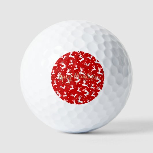 Balles De Golf Joyeux Noël Rénes Rouges (Recto)