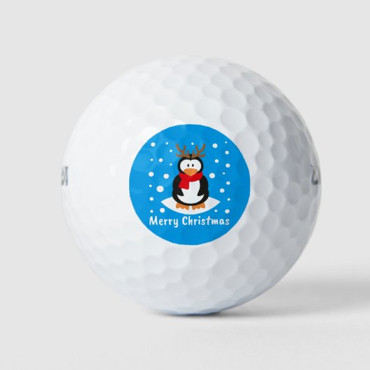 Balles De Golf Joyeux pingouin de Noël (Devant)