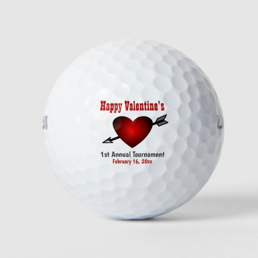 Balles De Golf Joyeux Valentines Day Heart Golf Tournoi (Devant)