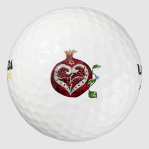 Balles De Golf Judaica Pomegranate Heart Hanoukka Rosh Hashanah