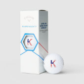 Balles De Golf K Monogramme superposé sur le drapeau américain cs (Conditionnement)