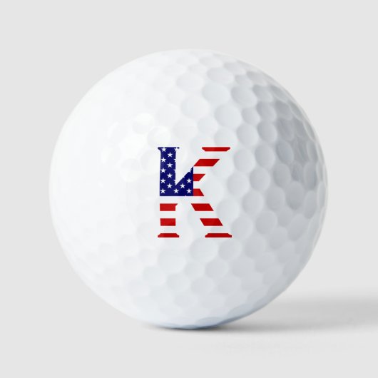 Balles De Golf K Monogramme superposé sur USA Flag va gbcnt (Recto)