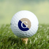 Balles De Golf Kaki Navy Blue 2 Tone Diag Monogramme initial (T-shirt Insitu)