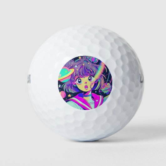 Balles De Golf Kawaii Anime Girl Golf Balls (Devant)
