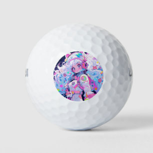 Balles De Golf Kawaii Moe Pastel Astronaut spatial Anime Girl