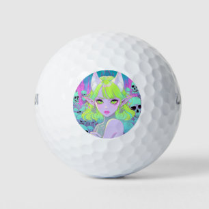 Balles De Golf Kawaii Neon Gothique Démon Anime Girl
