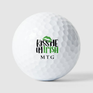 Balles De Golf Kiss Me Im Irlandais Lucky Monogram Nom mignon