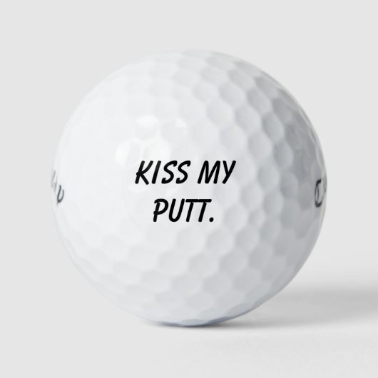 Balles De Golf 'Kiss my putt' Cheeky Funny Cadeaux amis papas (Devant)
