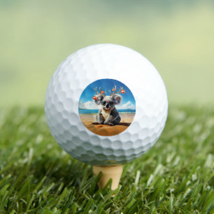 Balles De Golf Koala sur la plage portant des bois et des breloqu