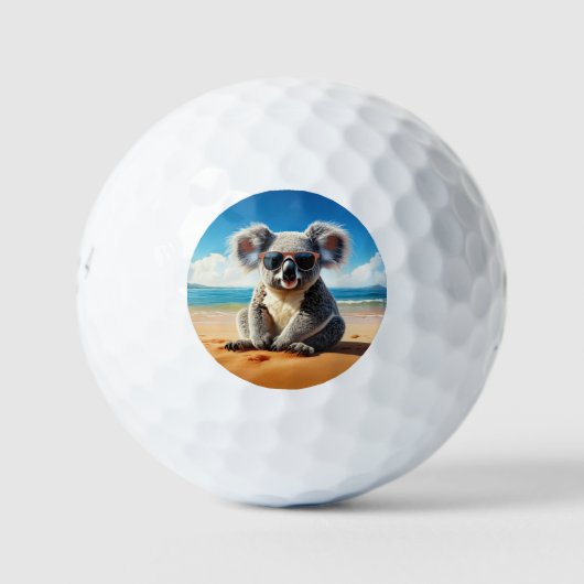 Balles De Golf Koala sur une plage de sable (Devant)