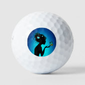 Balles De Golf La femme papillons bleues (Devant)