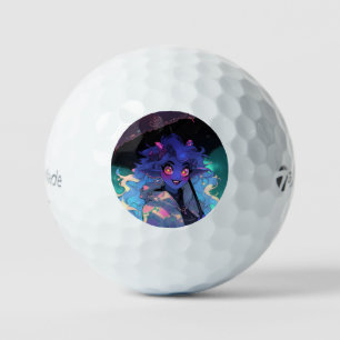 Balles De Golf La mignonne démon Anime Girl in the Rain