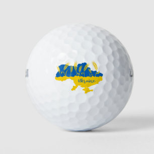 Balles De Golf La typographie ukrainienne et l'oreille au blé sur