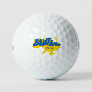 Balles De Golf La typographie ukrainienne et l'oreille au blé sur