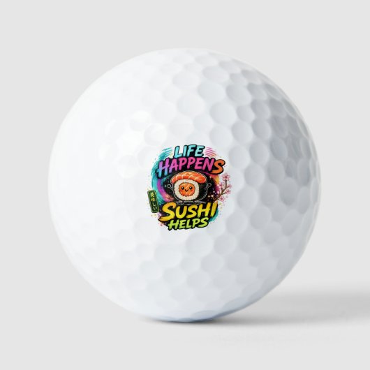 Balles De Golf La vie arrive Sushi aide (Recto)