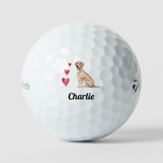 Balles De Golf Labrador Retriever Dog Nom personnalisé (Recto)