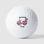 Balles De Golf Lady Golf Cart Breast Cancer Awareness Personalize (Recto)