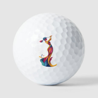 Balles De Golf Lady Golf, Silhouette, coloré, swing parfait