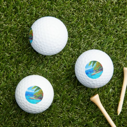 Balles De Golf Lagon tropical (Herbe in situ)