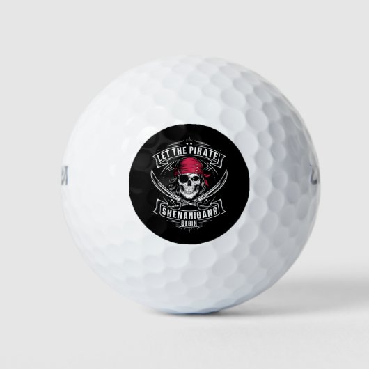 Balles De Golf Laisser Les Shenanigans Pirates Commencer Le Crâne (Devant)