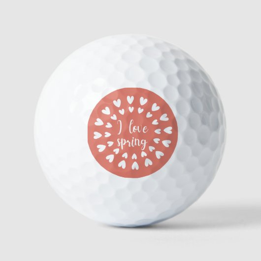 Balles De Golf L'Amour du Printemps, Petits Coeurs (Recto)