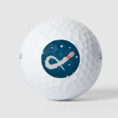 Balles De Golf Lancement d'une fusée spatiale dans l'espace (Devant)