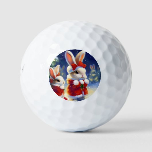 Balles De Golf Lapin de Noël (3) (Devant)