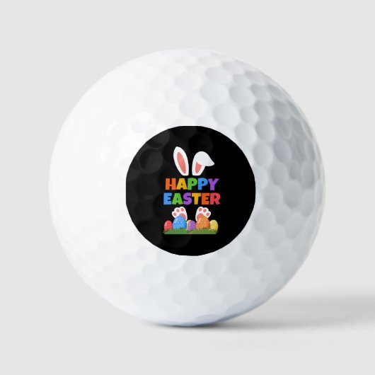 Balles De Golf Lapin de Pâques heureux (Recto)