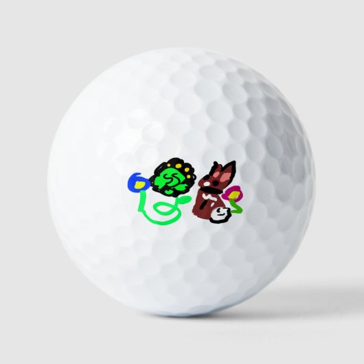 Balles De Golf Lapin de printemps amour (Recto)