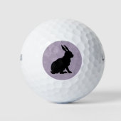 Balles De Golf Lapin noir Silhouette Lapin de Pâques (Devant)