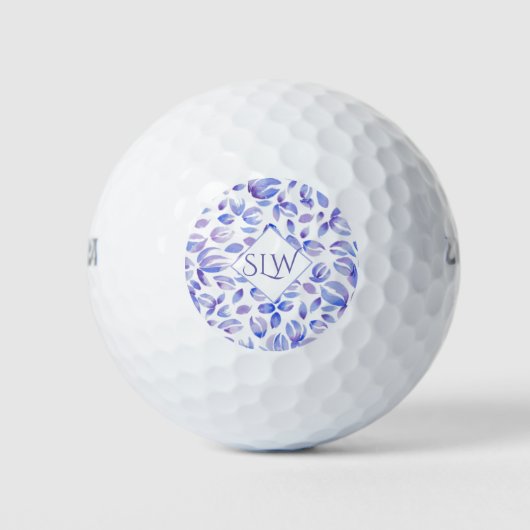 Balles De Golf Lavender Floral Monogram Dames (Devant)
