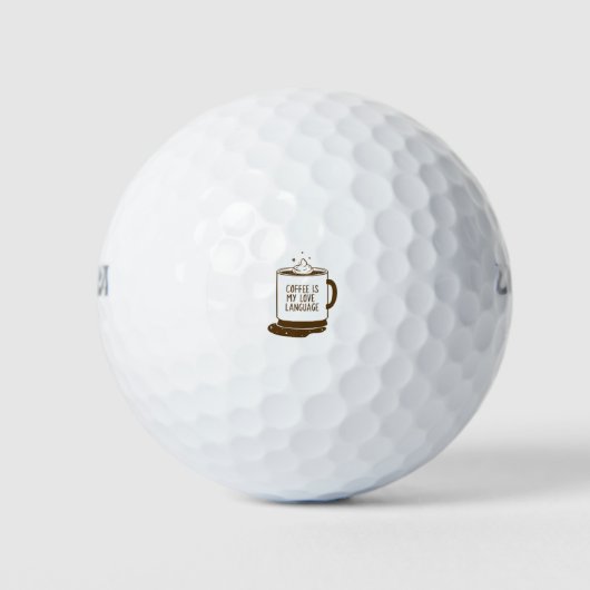 Balles De Golf Le Café Est Ma Langue D'Amour (Devant)