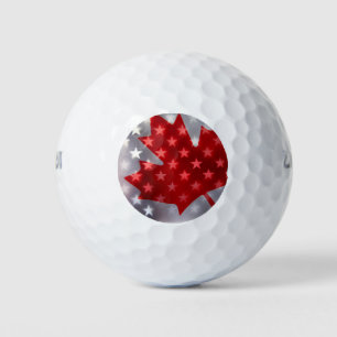 Balles De Golf Le Canada avec les drapeaux américains