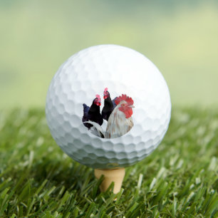 Balles De Golf "Le coq blanc et ses poules noires"