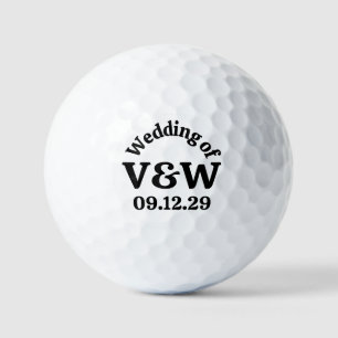 Balles De Golf LE MARIAGE DE Vos Initiales de Monogramme Et Date