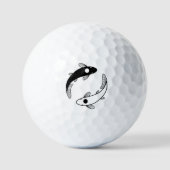 Balles De Golf Le poisson Yin Yang Koi (Recto)