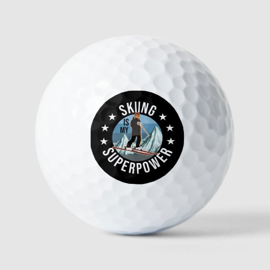 Balles De Golf Le Ski Est Ma Superpuissance (Recto)