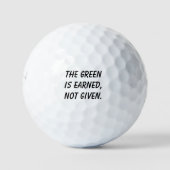 Balles De Golf 'Le vert est gagné, pas donné' motivation (Devant)